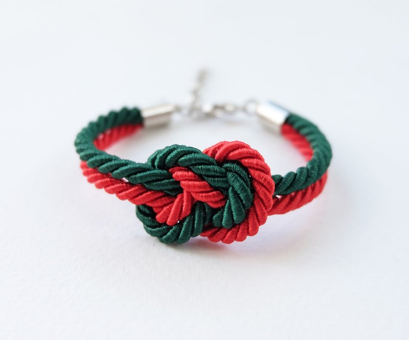 Christmas gift collection , Green/Red Infinity bracelet - 手鍊/手鐲 - 其他材質 綠色