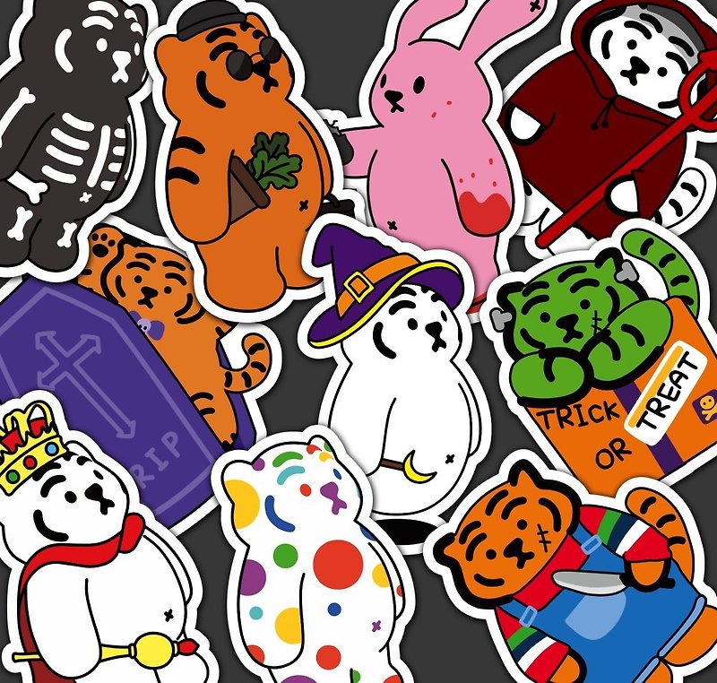 MUZIK TIGER Removable Sticker Halloween Limited Theme Pack / 10pcs - สติกเกอร์ - วัสดุอื่นๆ 