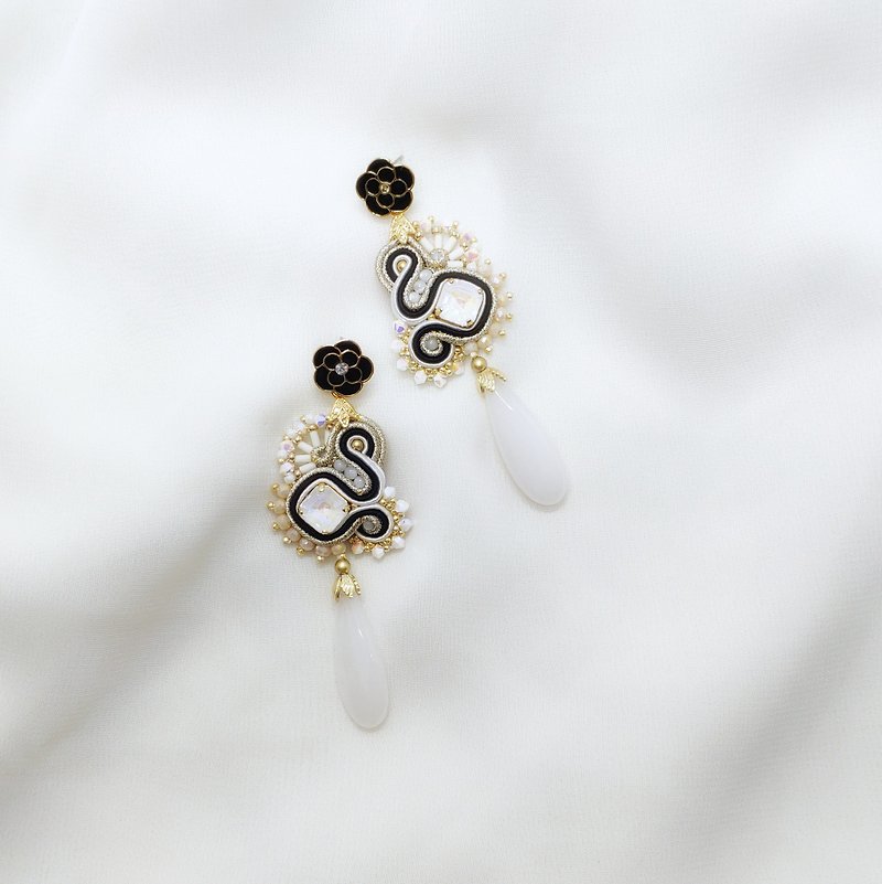 Camellia elegant earrings - Earrings & Clip-ons - Crystal Multicolor