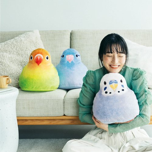FELISSIMO (授權販售) Pinkoi 品牌形象館 【YOU+MORE! x 小鳥部】軟Q可愛鸚鵡造型抱枕