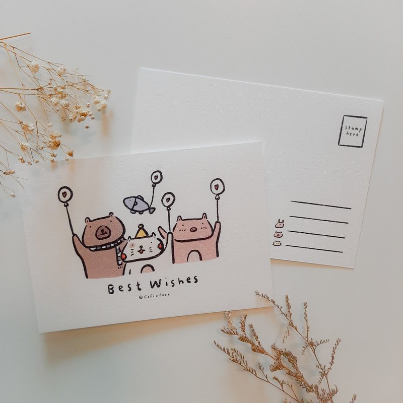 明信片－Best Wish - 卡片/明信片 - 紙 白色