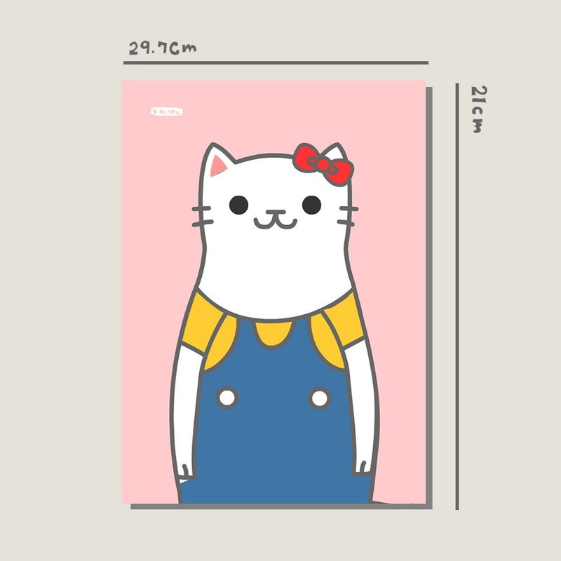 原創A4海報/HelloKitty/原創設計/貓咪/A4海報/裝飾畫/印刷海報 - 海報/掛畫/掛布 - 紙 