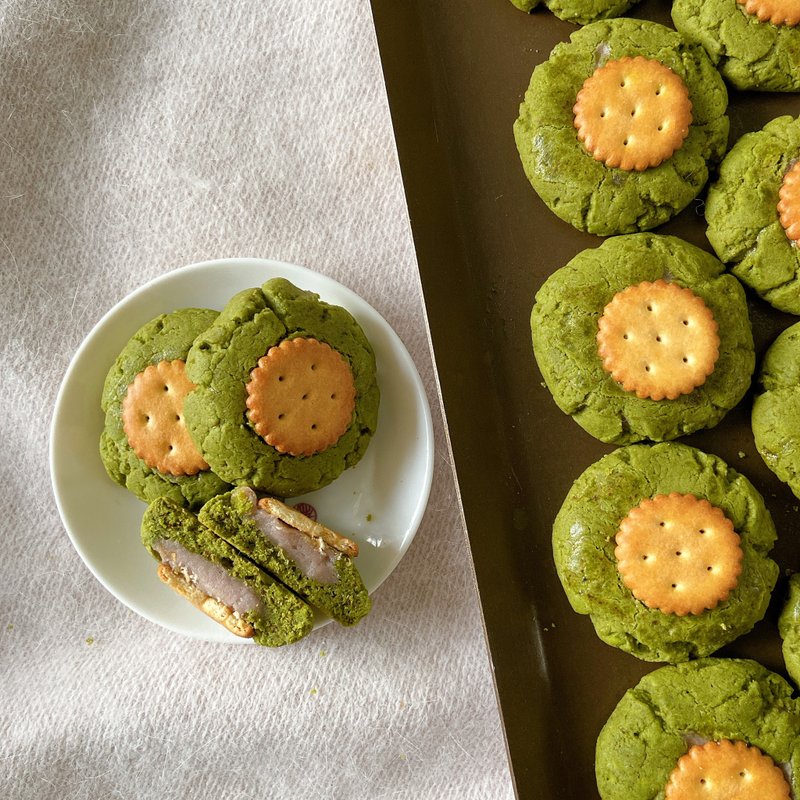 [New taste of Japanese style] Matcha taro soft biscuits - เค้กและของหวาน - วัสดุอื่นๆ สีเขียว