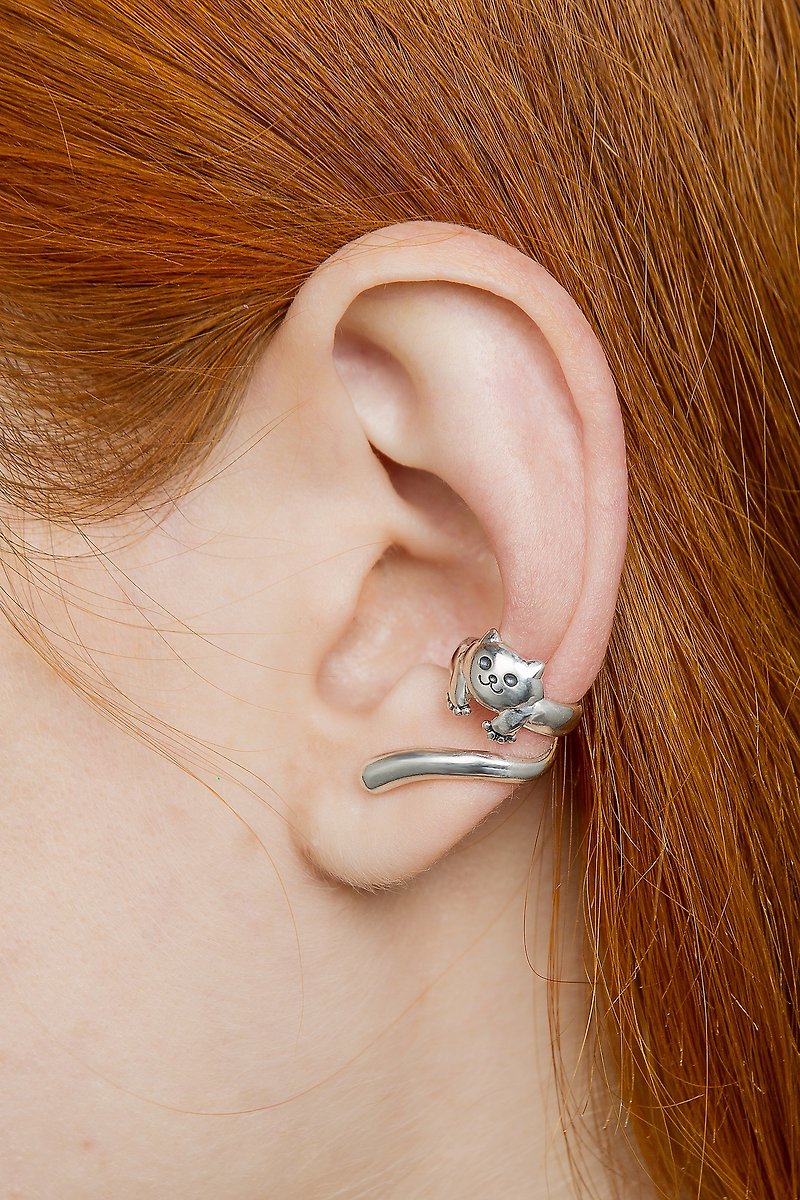 Cute cat ear cuff silver no piercing