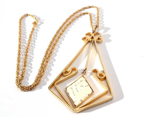 panic-art-market 70s vintage gold enamel chain necklace
