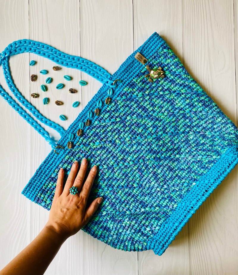Multicolor Summer Big Bag  Big Bag - 手提包/手提袋 - 紙 藍色