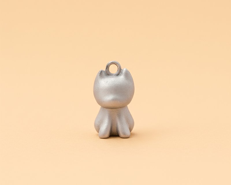 乖乖貓單吊款項鍊 砂面原色 316L不鏽鋼 抗過敏 - 項鍊 - 不鏽鋼 銀色