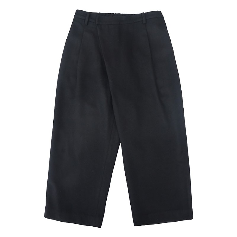 Wool nine points wide pants - Men's Pants - Wool Black