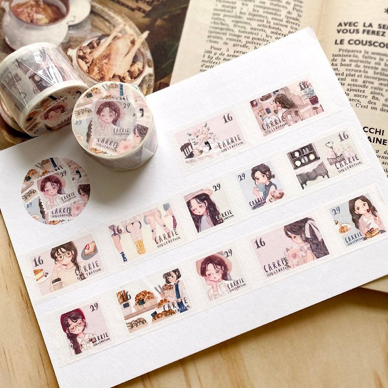 Stamp of Lunch Maskingtape - Washi Tape - Paper White