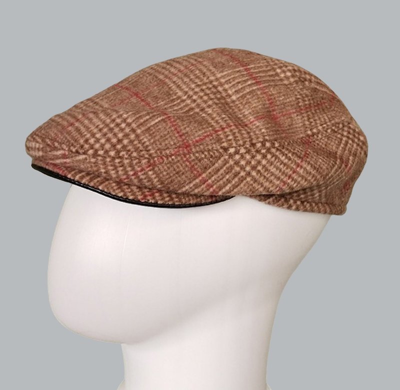 Street Fashion Custom Mens Hat for Husband / Handmade Mens Fashion Newsboy Hat - Hats & Caps - Polyester Brown