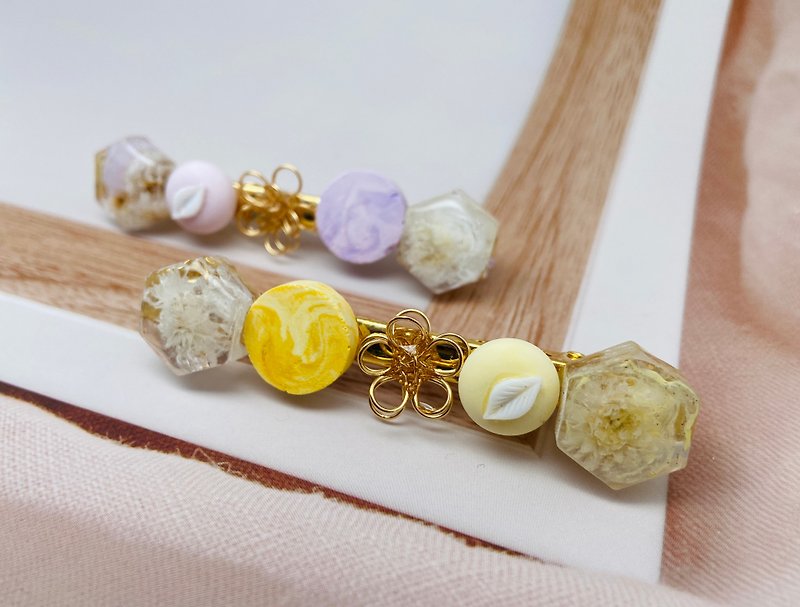 【Fruit Hairpin】Handmade in Hong Kong / Craft / hairpin combining UV resin and diffuser Stone - Hair Accessories - Other Materials Multicolor
