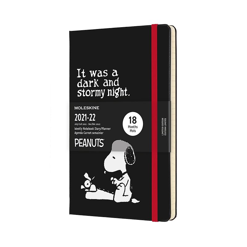 MOLESKINE 2021-2022 Snoopy Limited Weekly Diary 18M L-shaped Black - สมุดบันทึก/สมุดปฏิทิน - กระดาษ สีดำ