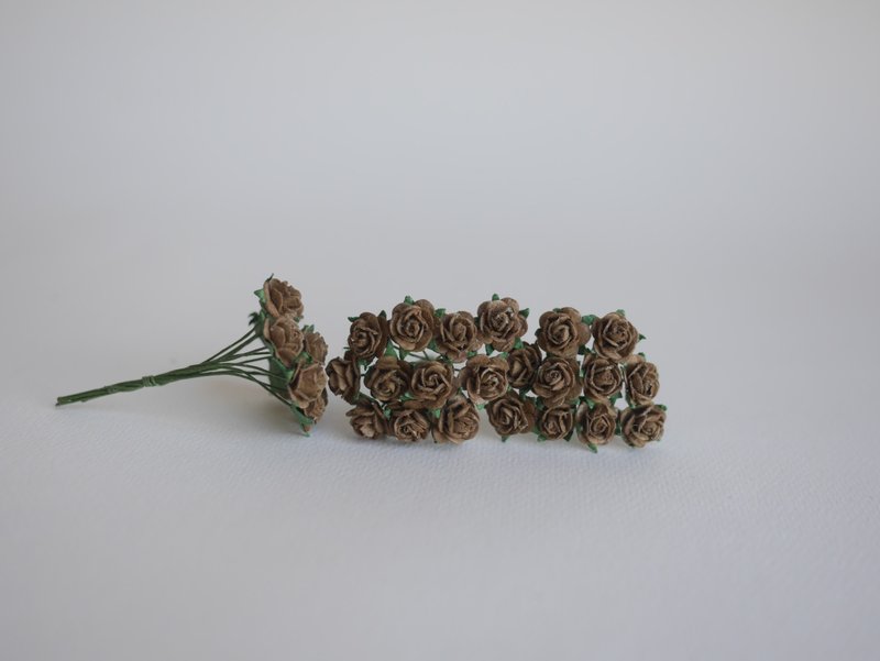 paper flower centerpiece supplies, 100 pcs. roses size 0.8 cm., chocolate color - 木工/竹藝/紙雕 - 紙 咖啡色