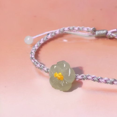 瓔珞翡翠 冰種翡翠花花編織手鍊 | 天然緬甸玉A貨翡翠 | 送禮