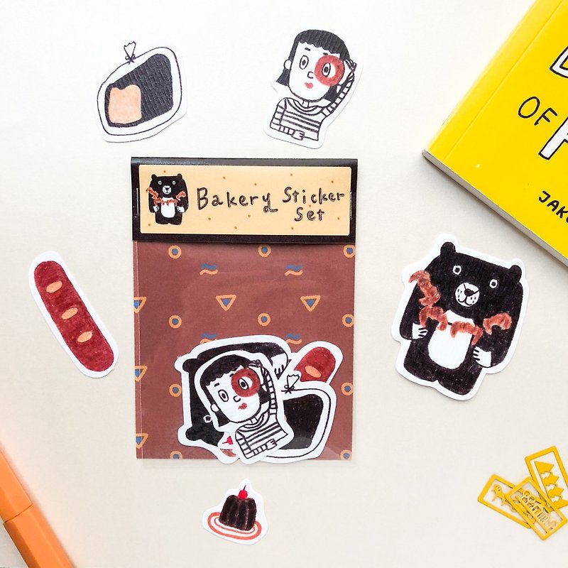 Han Bear Bakery Sticker Set - Stickers - Paper Brown