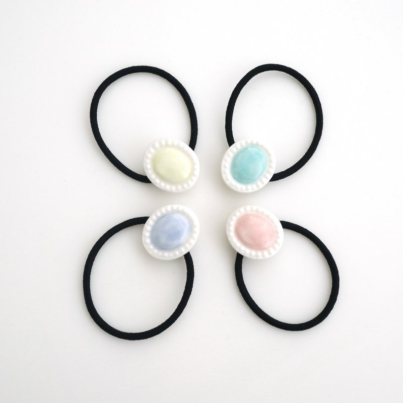 磁器 ヘアアクセサリー ピンク - jewel hair tie