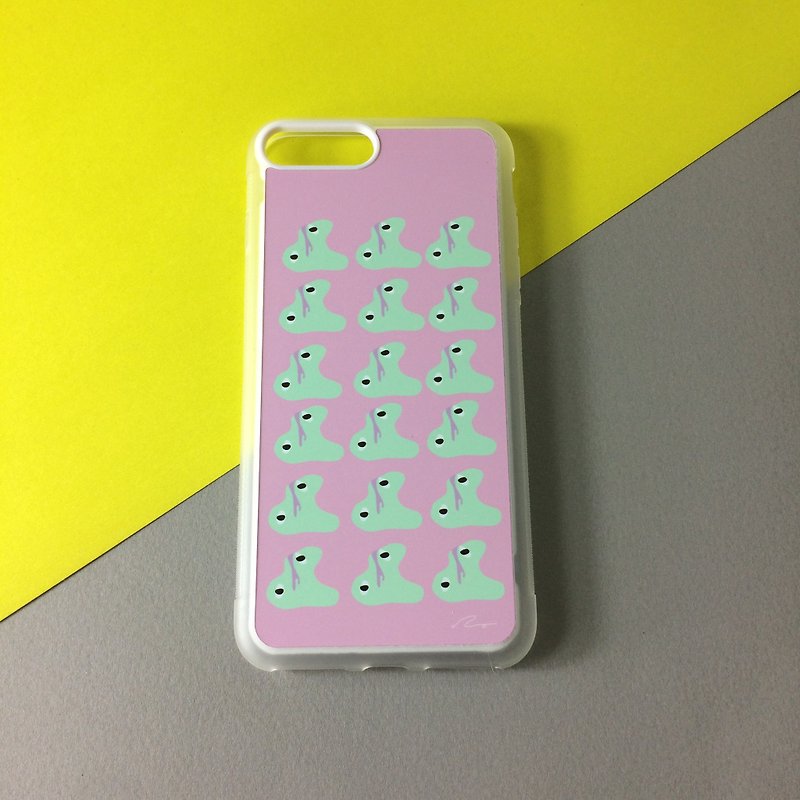 外国人問題 - オリジナルのイラスト携帯電話のシェル - スマホケース - 防水素材 ピンク