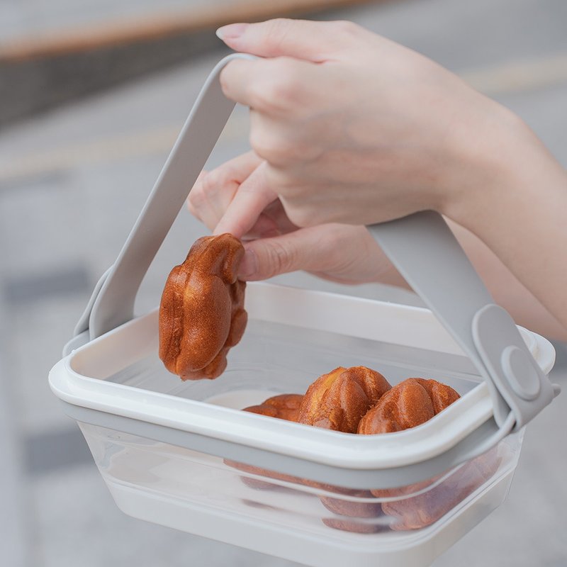 配件升級【 輕量隨行 】Space GO - 太空保鮮盒 L + 太空提帶組 - 便當盒/飯盒 - 矽膠 白色