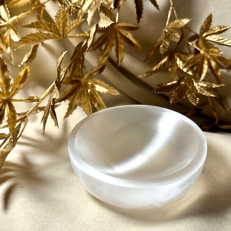 透石膏碗 | 消磁淨化能量充電 - 擺飾/家飾品 - 水晶 白色