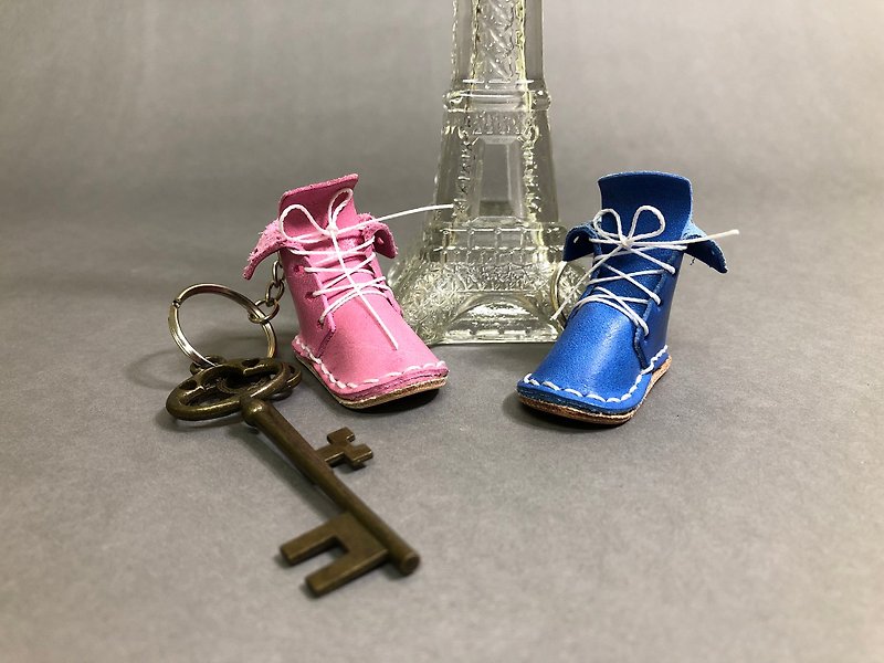 A pair of I/ Take me away shoes (pink + blue/ a pair) - Keychains - Genuine Leather 