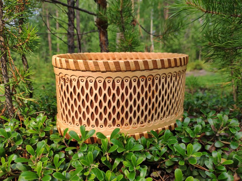 Birch bark basket - 調味罐/醬料罐 - 木頭 