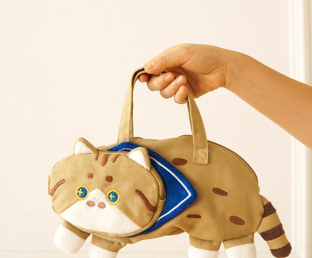 Cute cartoon embroidered stereo cat messenger bag from Harajuku fashion