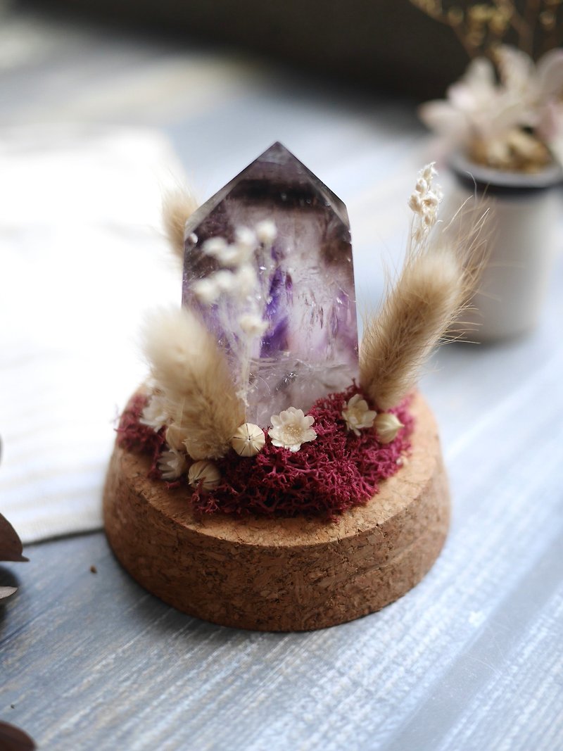 天然水晶擺飾-紫白茶三色拋光水晶柱 - 裝飾/擺設  - 水晶 多色