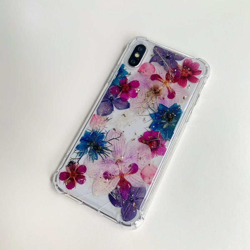 蕙質蘭心 母親節禮物 壓花手機殼 iPhone11 Note10+ - 手機殼/手機套 - 植物．花 紫色