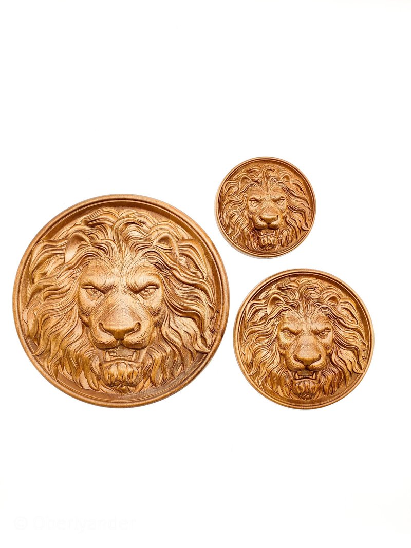 Onlay furniture lion, Wall ornament lion, Wood Appliques, Applique furniture - งานไม้/ไม้ไผ่/ตัดกระดาษ - ไม้ สีนำ้ตาล