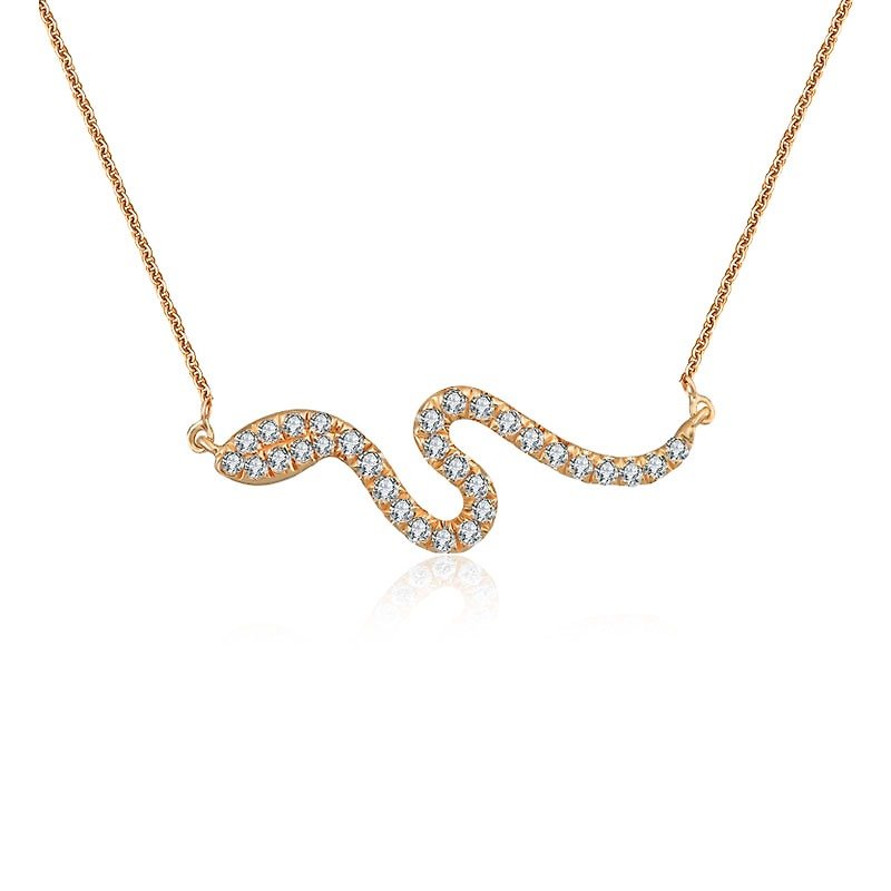 Snake Shape Diamond Necklace