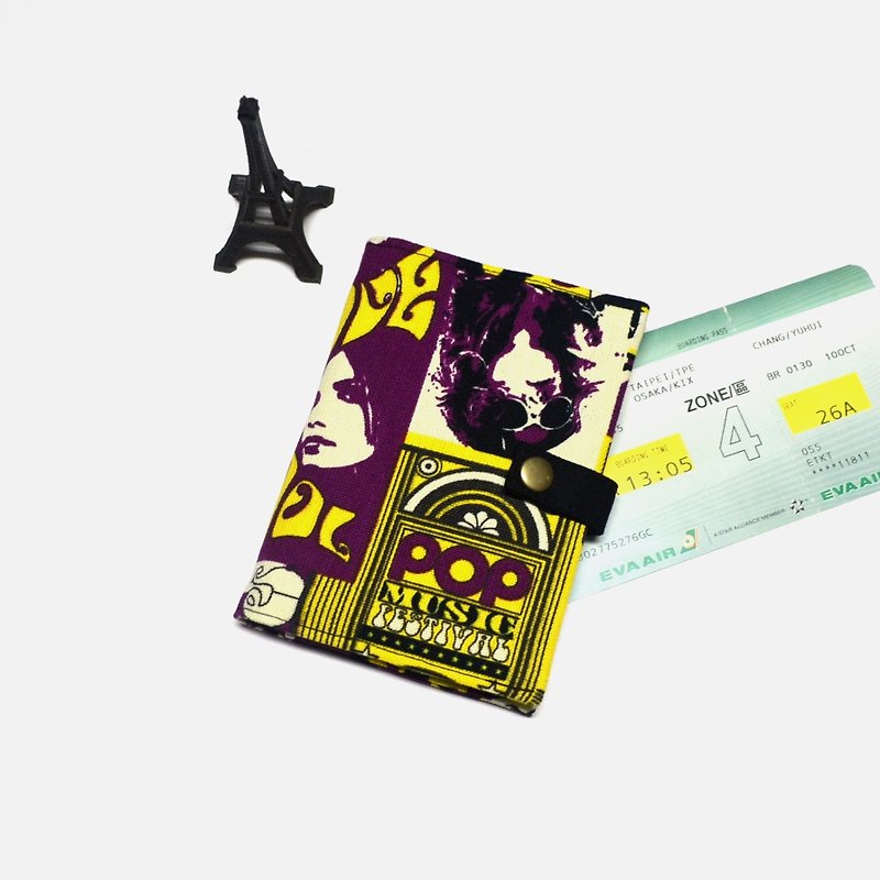 POP Music Fabric Passport Cover Passport Holder Case - ที่เก็บพาสปอร์ต - ผ้าฝ้าย/ผ้าลินิน หลากหลายสี