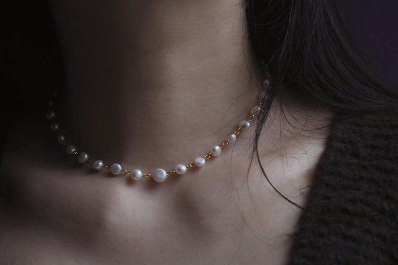 Natural Mantou Pearl Necklace - Necklaces - Pearl 