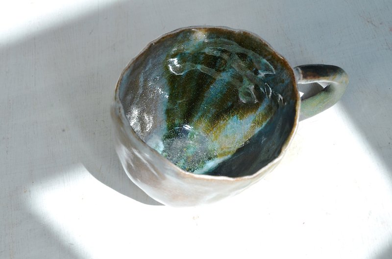 Tea cup. Coffee cup. A pool of spring water - เซรามิก - ดินเผา สีเขียว