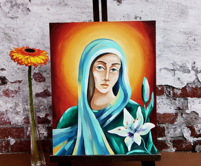 聖母マリアの絵画 聖母マリアのオリジナルアート マドンナアートワーク