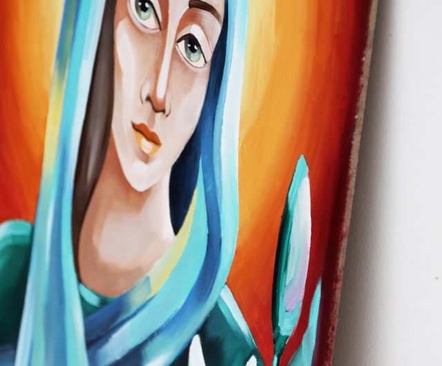 聖母マリアの絵画 聖母マリアのオリジナルアート マドンナアートワーク