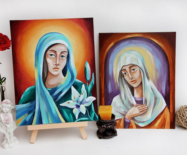 聖母マリアの絵画 聖母マリアのオリジナルアート マドンナアートワーク