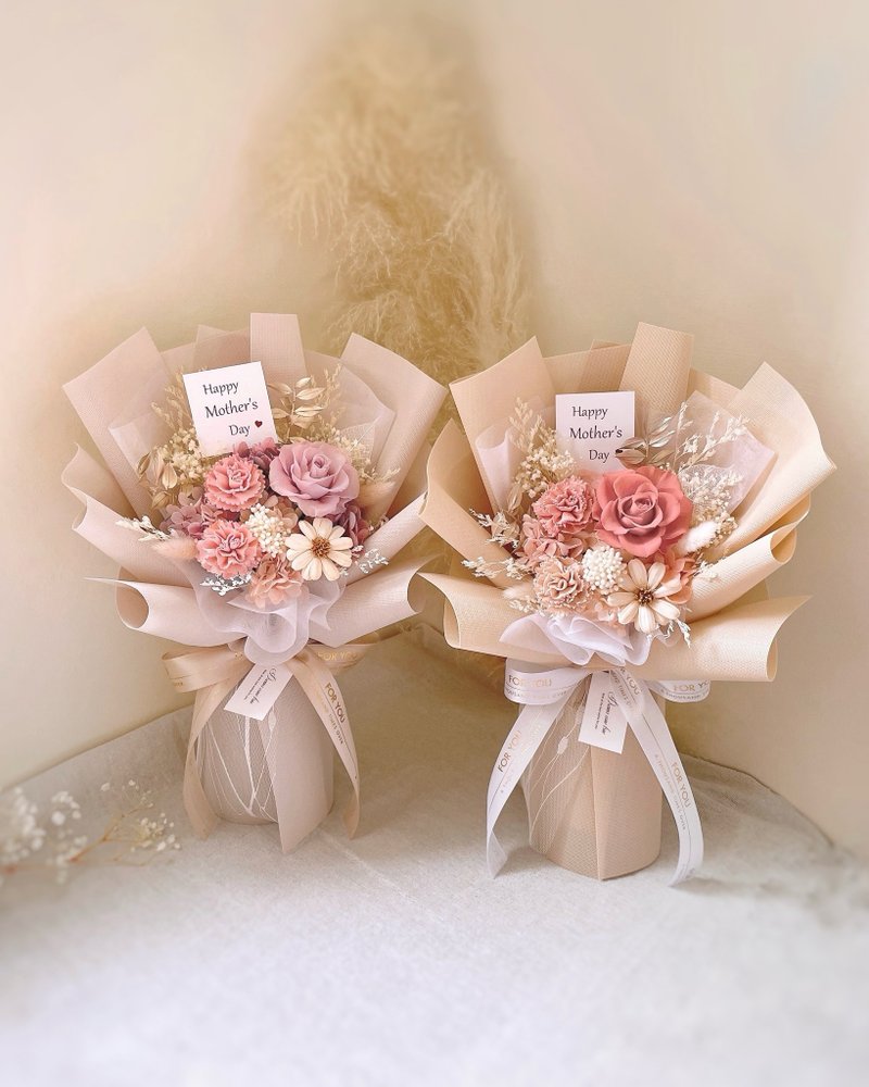 康乃馨花束 l 母親節花束 附贈花束提袋 索拉康乃馨 - 乾燥花/永生花 - 植物．花 粉紅色