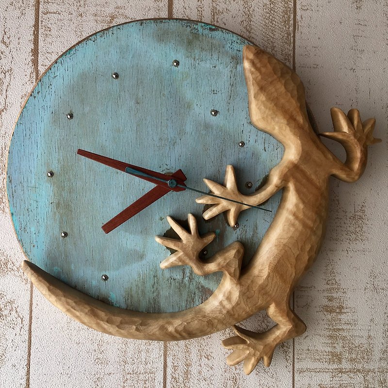 gecko+earth wall clock maple - 時鐘/鬧鐘 - 木頭 咖啡色