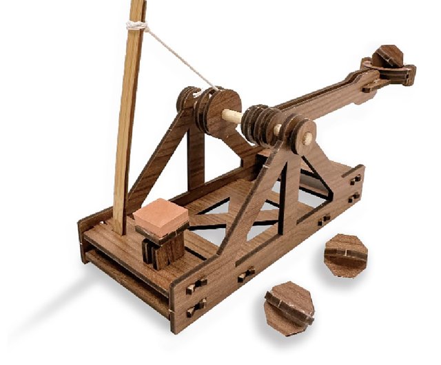DIY手作り】ダ・ヴィンチ原稿モデル-投石機 - ショップ 手半屋 木工