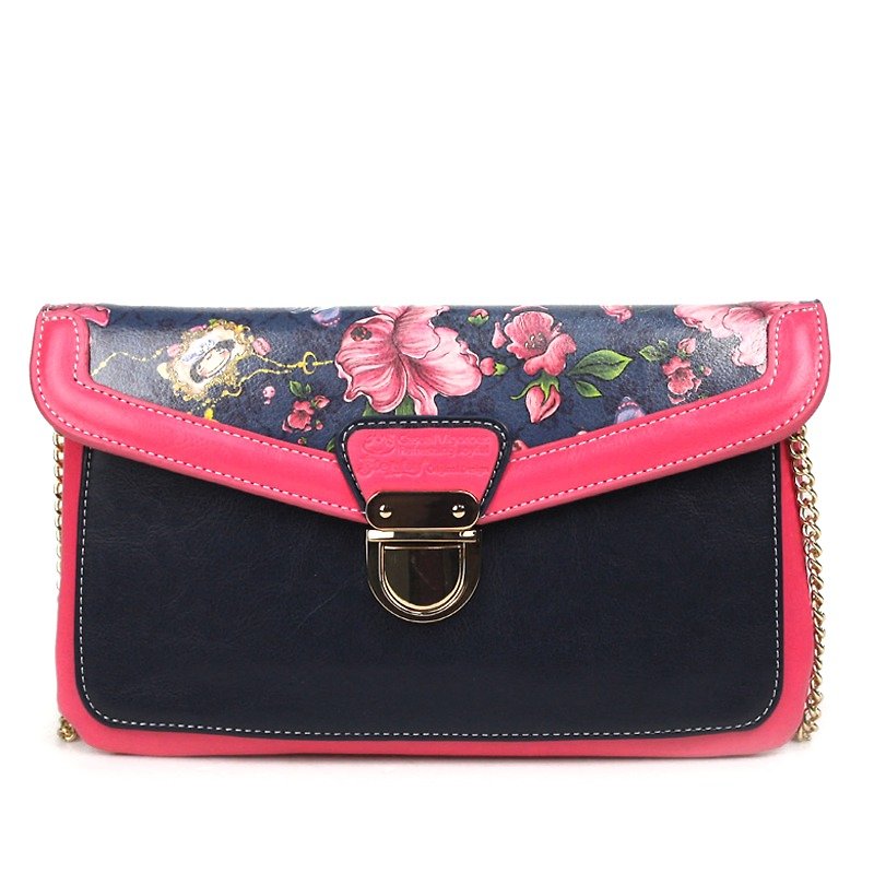 [35% off on clearance products] stephy red floral female models adjustable chain handbag/crossback - กระเป๋าคลัทช์ - หนังเทียม 