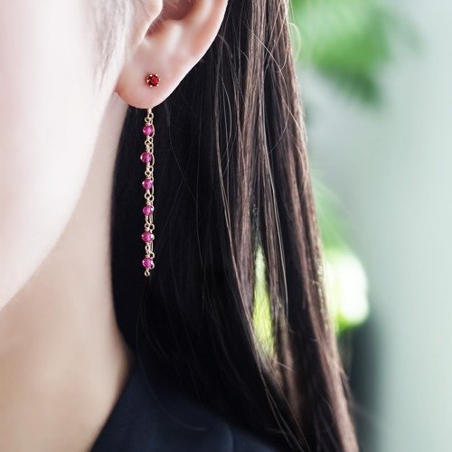 3Way Garnet Stud Earrings and Synthetic Ruby Earrings Katia - 設計