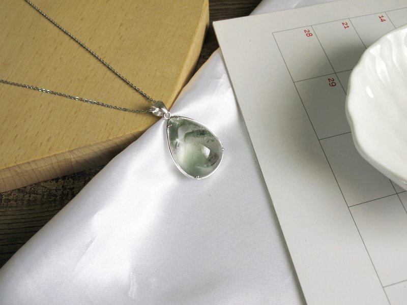 綠幽靈 925純銀【意象】【原件寄出】事業財富 異象水晶 - 項鍊 - 水晶 綠色