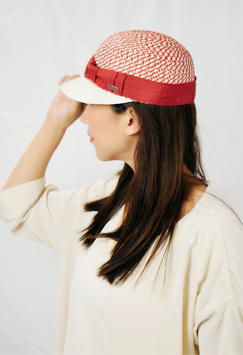 Bonnie編織工坊 古典馬術帽-落日紅