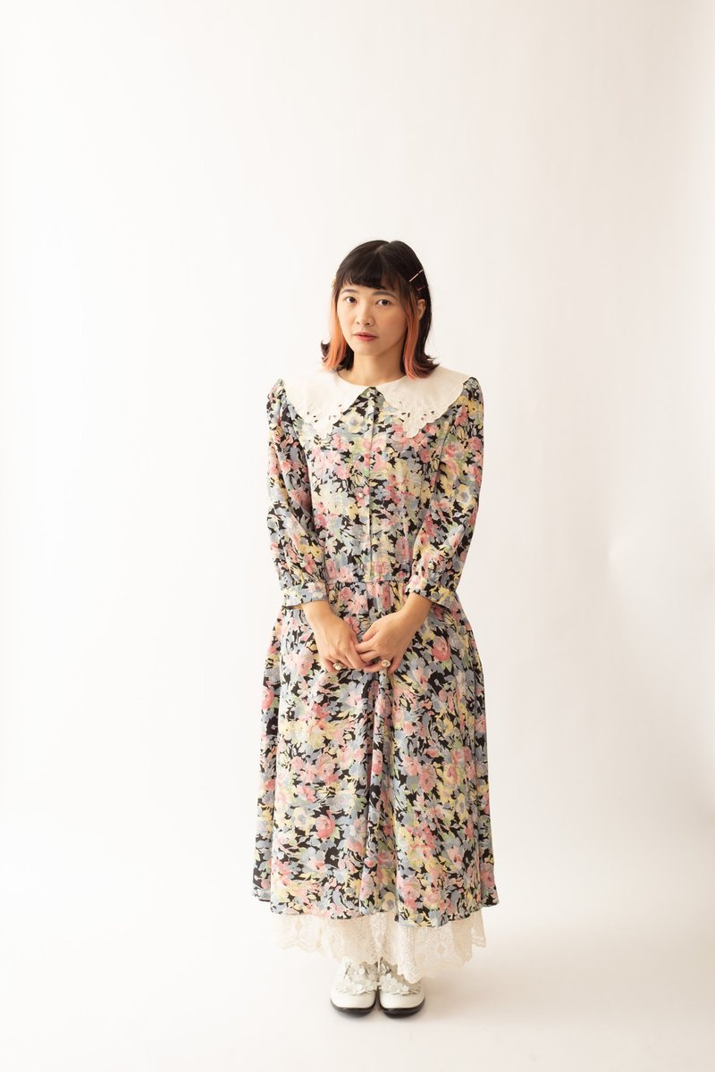 Vintage American dress 古著美式洋裝【初戀販賣所】B629 - 洋裝/連身裙 - 聚酯纖維 
