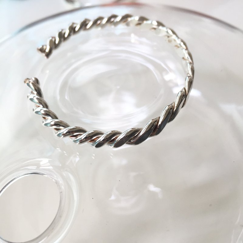 / Rotating gene/ Coarse hemp wreath bracelet Mother's Day gift - Bracelets - Sterling Silver Silver