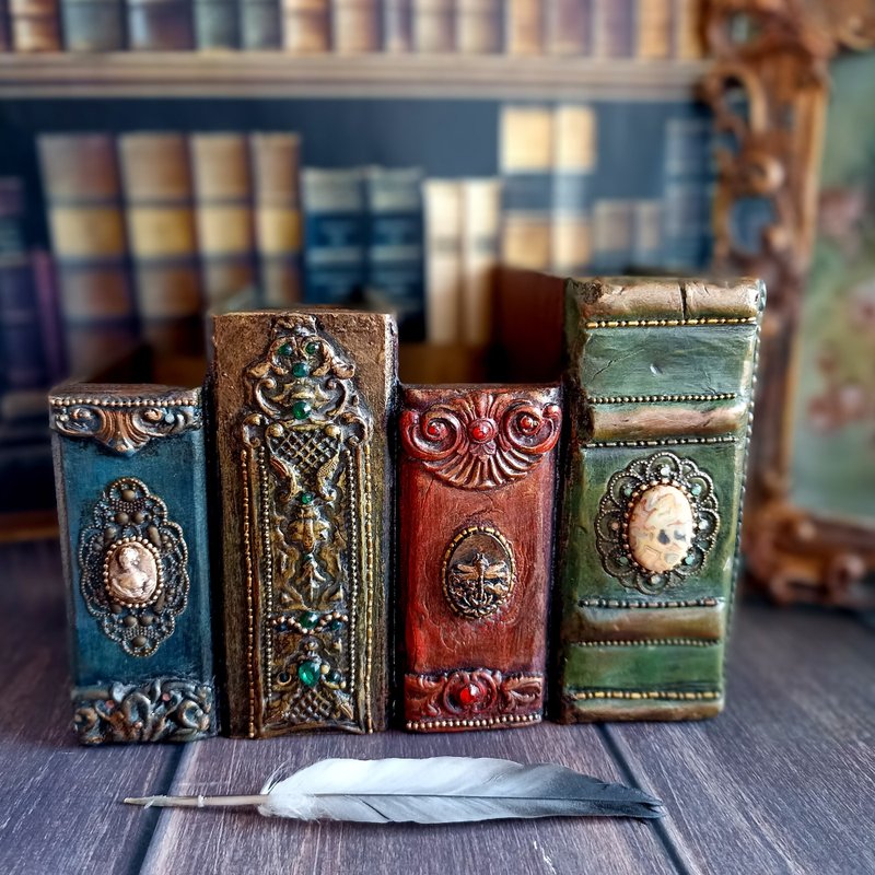 Pen Organizer,Desk Holder,Desktop Accessories,Cosmetics organizer,Classic style - 居家收納/收納盒/儲物盒 - 木頭 綠色