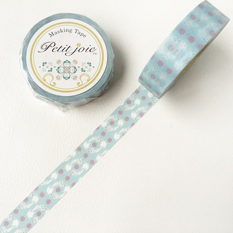 NICHIBAN Petit Joie Masking Tape paper tape [and laurel (PJMT-15S030)] - มาสกิ้งเทป - กระดาษ สีน้ำเงิน
