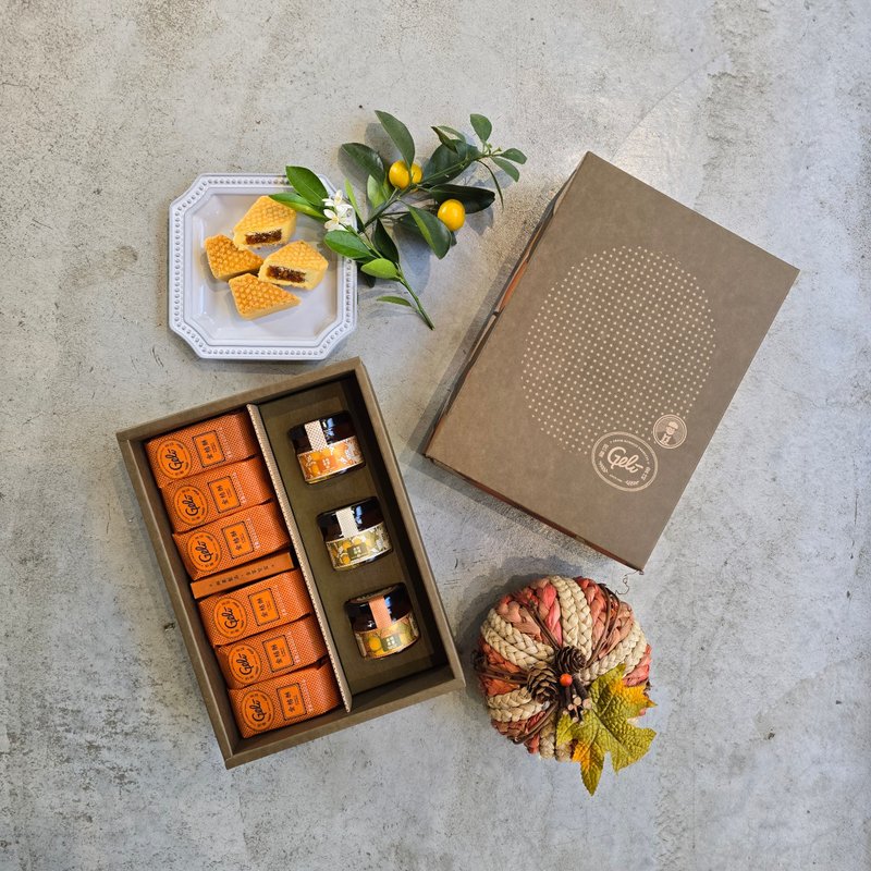 New Year Orange Gift Box SC (Kumquat Crispy 50g*6 pieces + optional combination) - Comes with carrying bag - Cake & Desserts - Fresh Ingredients 