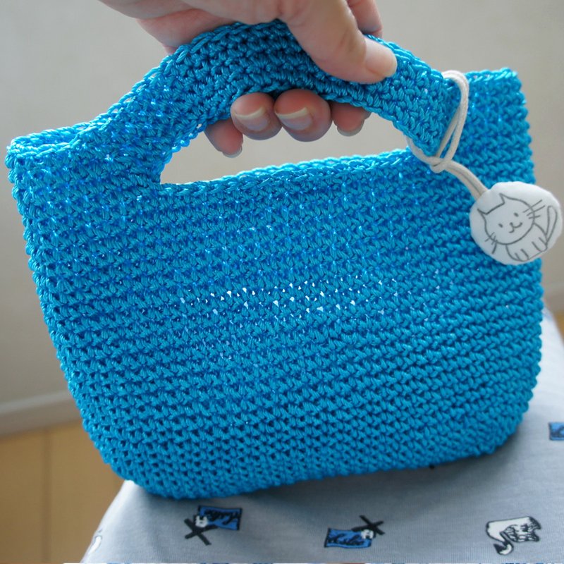 Ba-ba handmade Crochet bag  No.CSB31 - 手提包/手提袋 - 其他材質 藍色