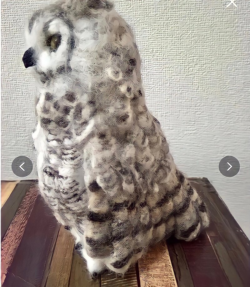 Great Horned Owl made with wool felt - ตุ๊กตา - ขนแกะ 